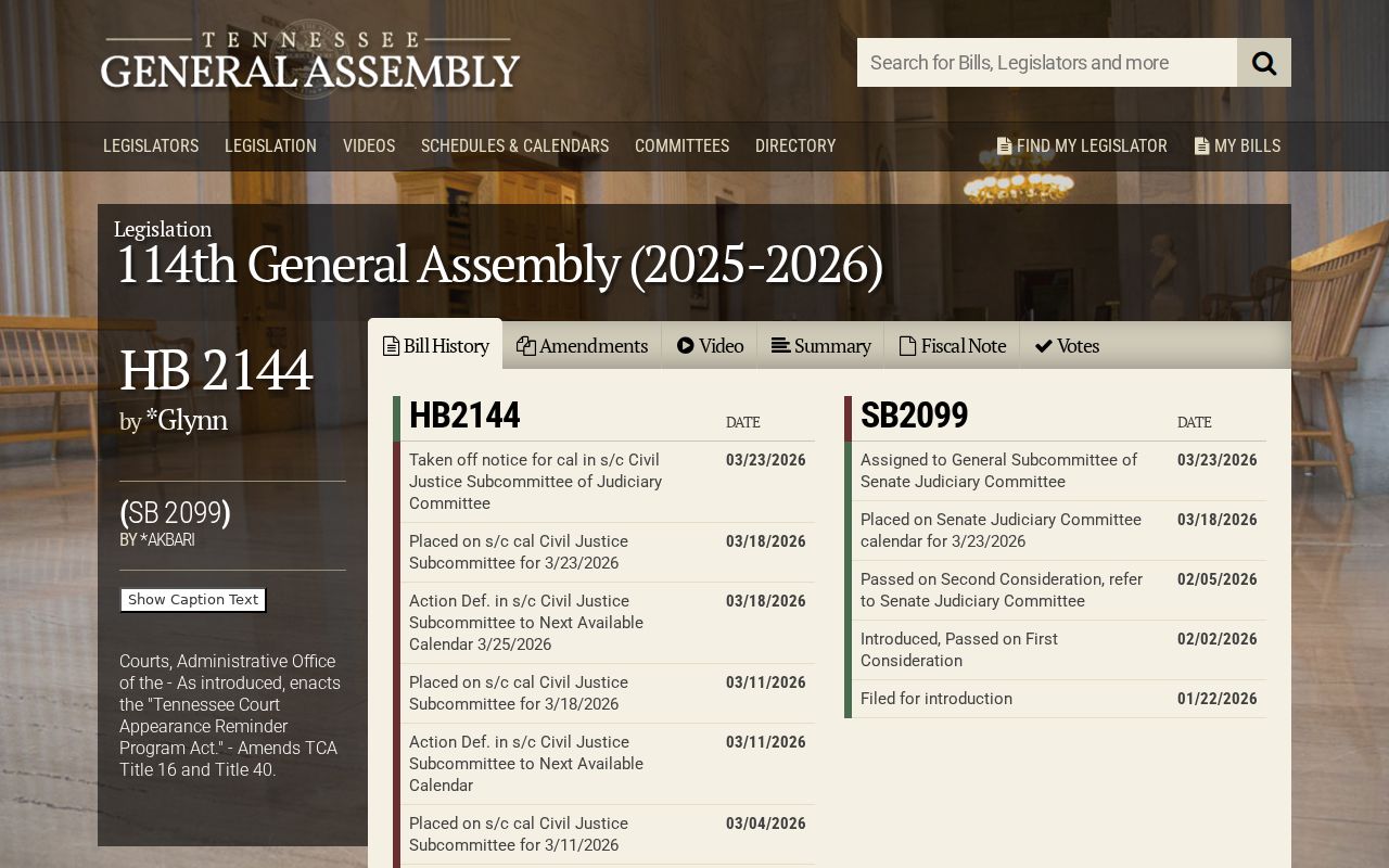 Jackson County case search and proposed Tennessee appearance reminder program