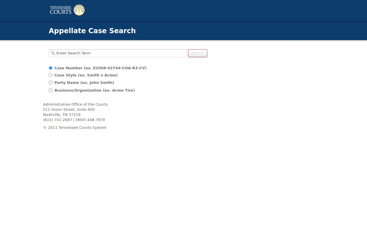 Jackson County case lookup through Tennessee appellate Public Case History