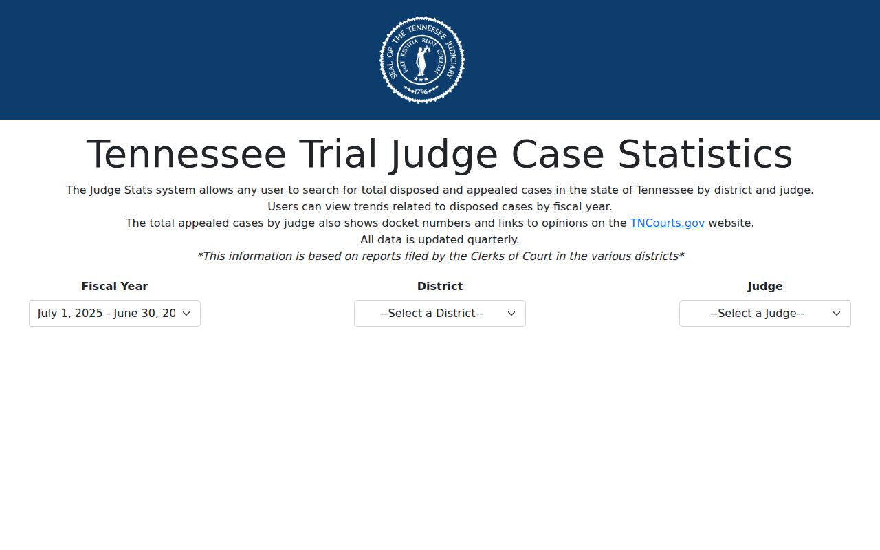 Jackson County court dates judge statistics search